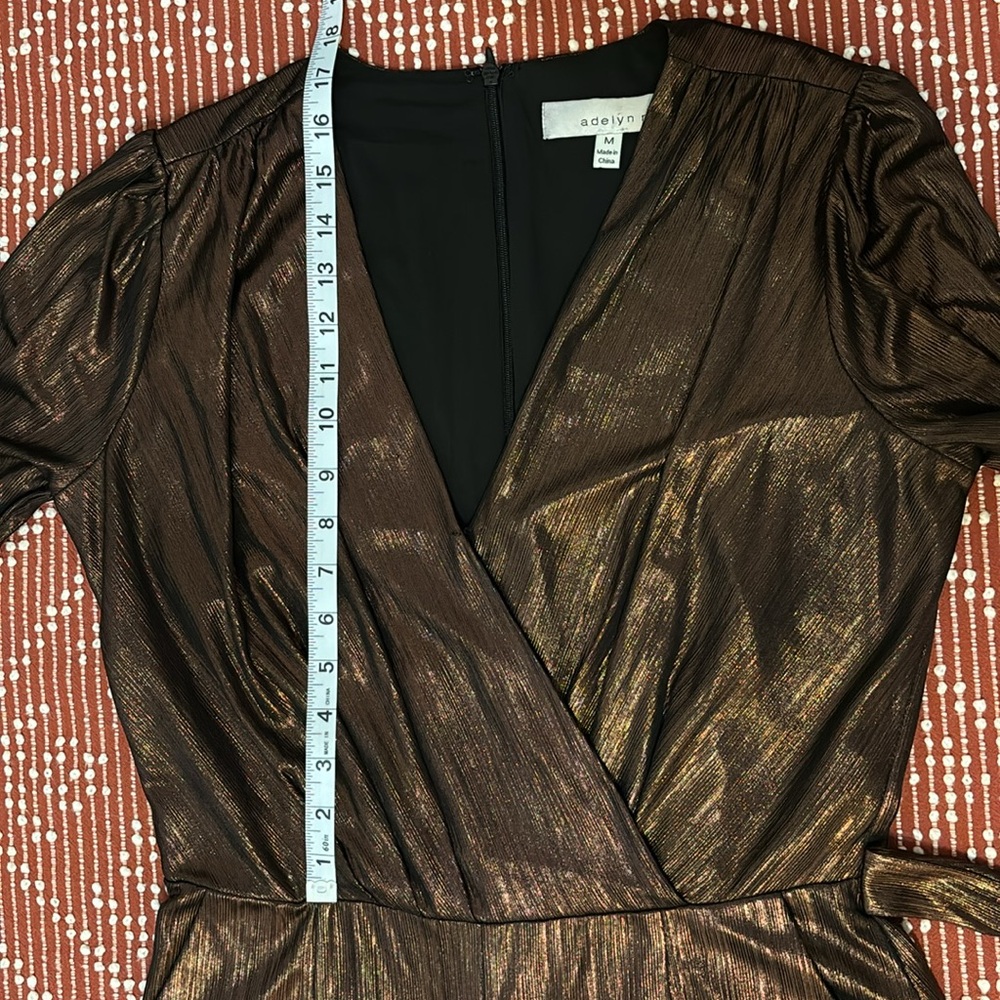 Adelyn Rae Lexi Metallic Jumpsuit Size M GUC - Picture 12 of 16